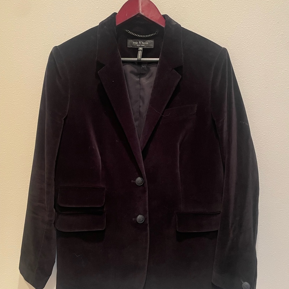 Rag & Bone Black Velvet Blazer